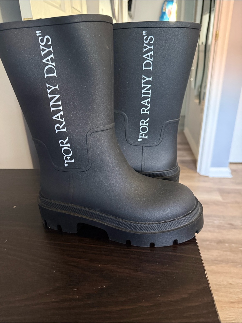 Off-White Black Rainy Days Chunky Rubber Boots